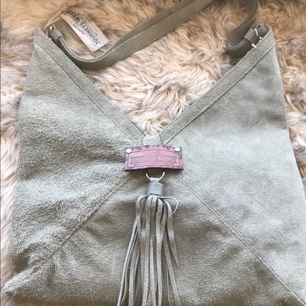 Authentic Journeys West Handcrafted suede purse